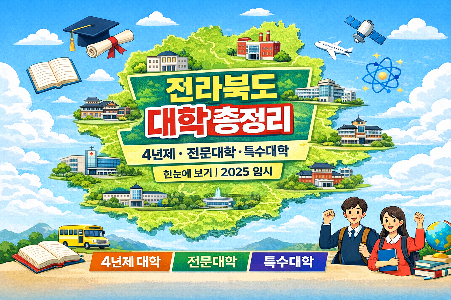 📌 전라북도 대학 총정리|4년제 · 전문대학 · 특수대학 한눈에 보기