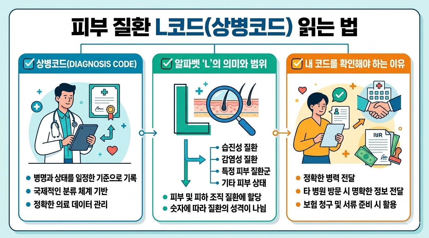 피부 질환 L코드 상병코드 읽는 방법과 피부 질환 분류 체계 설명