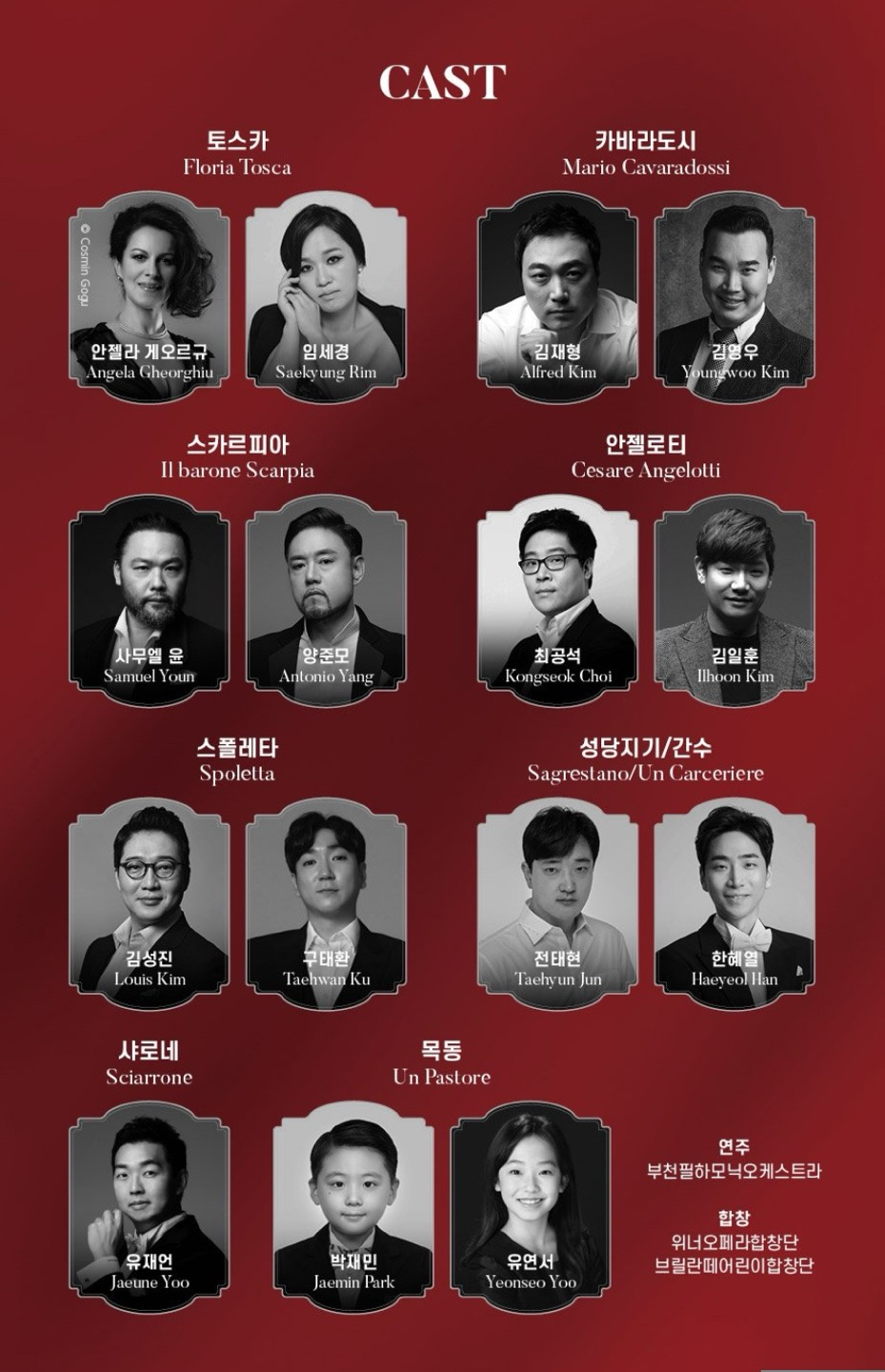오페라 토스카 출연진 포스터