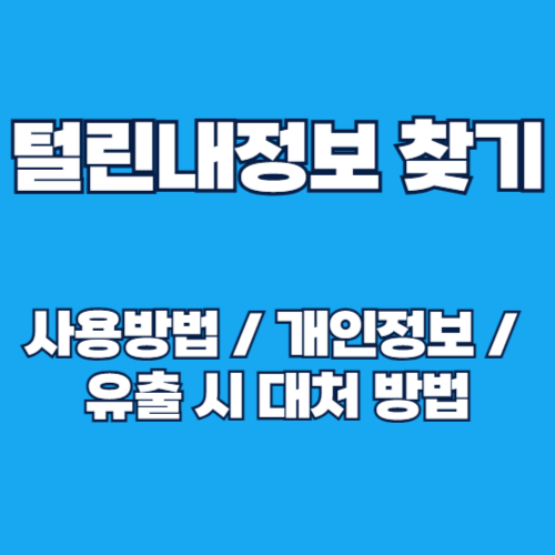 털린 내 정보 찾기 서비스 바로가기 및 사용방법, 개인정보 유출 확인방법 총정리