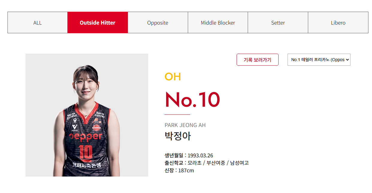 여자배구 박정아