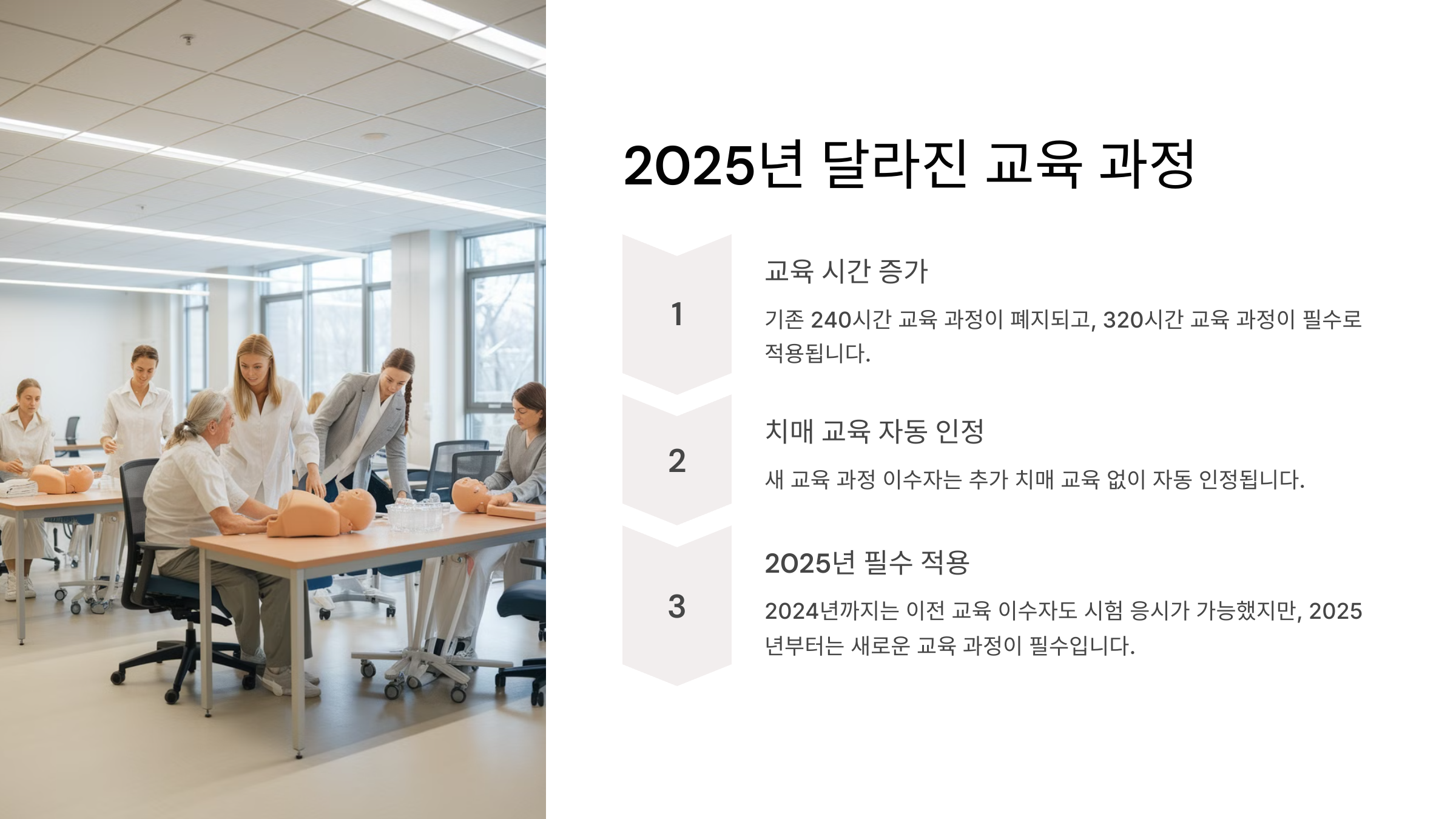 요양보호사 달라진 교육과정