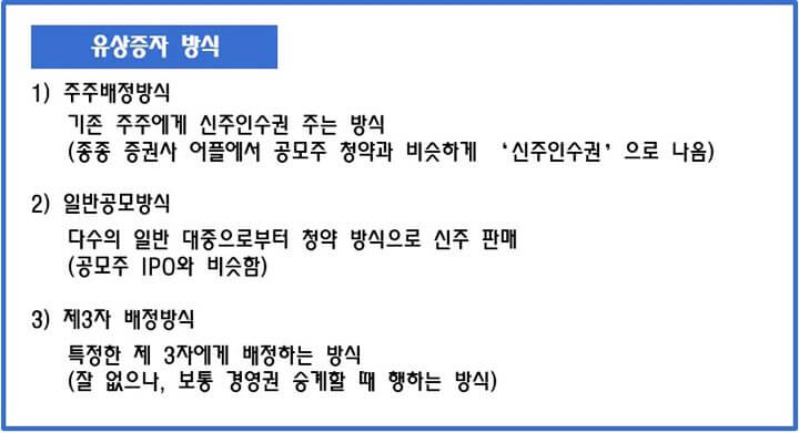 유상증자-방식
