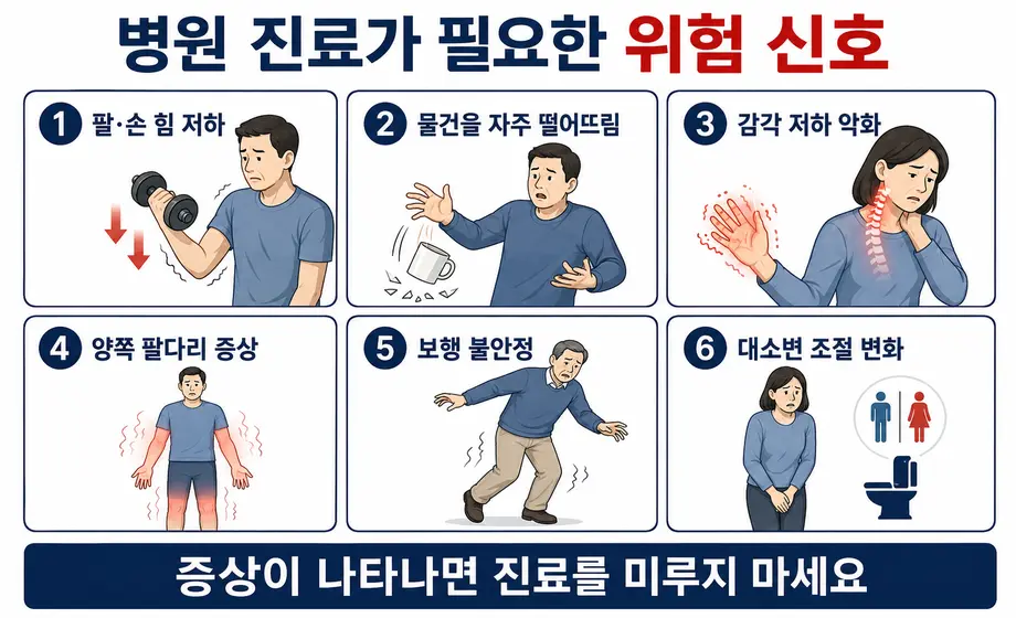 목디스크 의심 시 병원 진료가 필요한 위험 신호 6가지