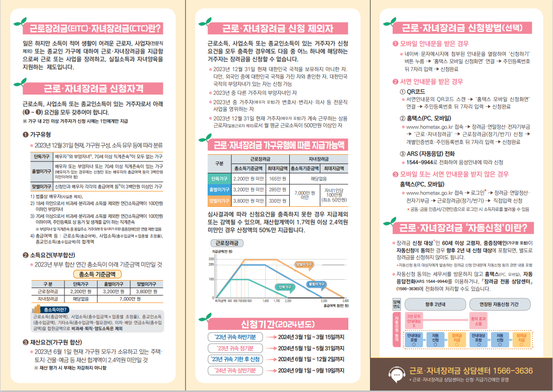 근로 장려금 신청 자격 조회 및 제도 안내 2