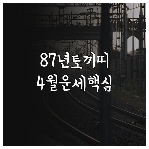 2026년 4월 87년생 토끼띠 맞춤..