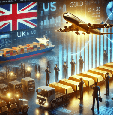 트럼프 관세, 영국에서 미국으로 금 운송 증가