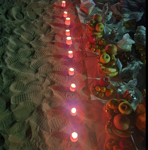 바다에서 굿하는 장면