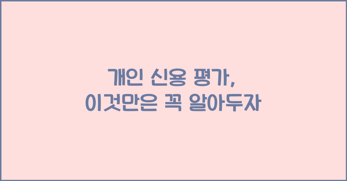 개인 신용 평가