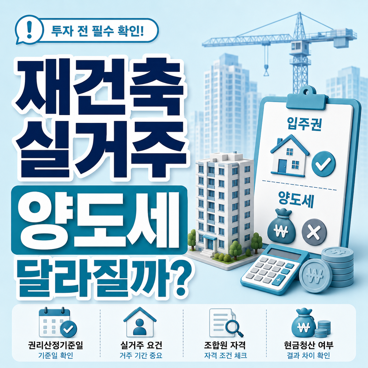 재건축 실거주 여부에 따른 양도세 차이 비교
