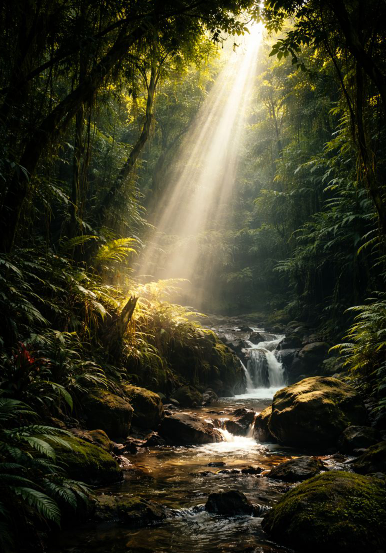 빛이 들어오는 정글