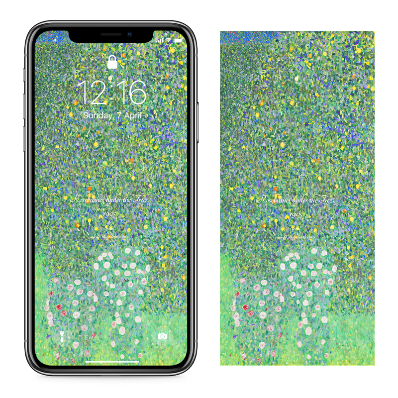 03 나무 아래 장미덤불 C - Gustav Klimt 클림트배경화면