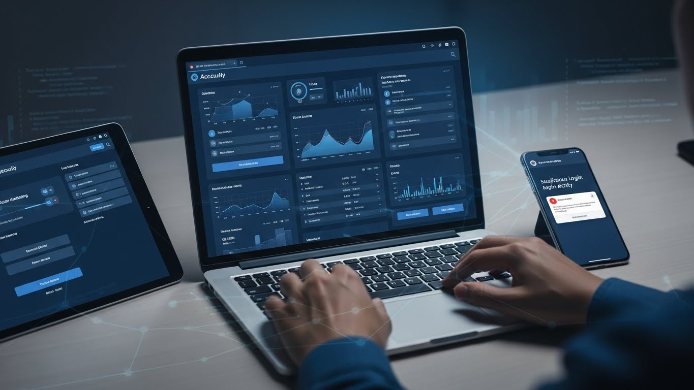 여러 기기에서 계정 보안 점검하는 모습