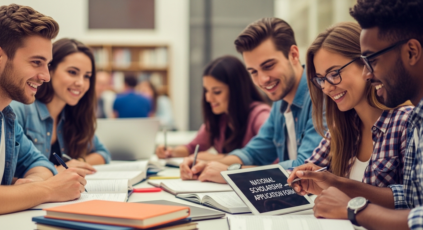 2026년 2월과 3월이 강조된 달력. 국가장학금 2차 신청 기간을 표시하는 손.