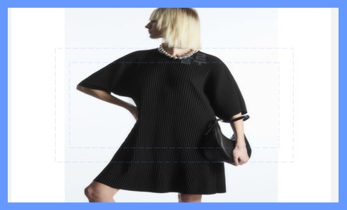 플리티드 미디 티셔츠 드레스