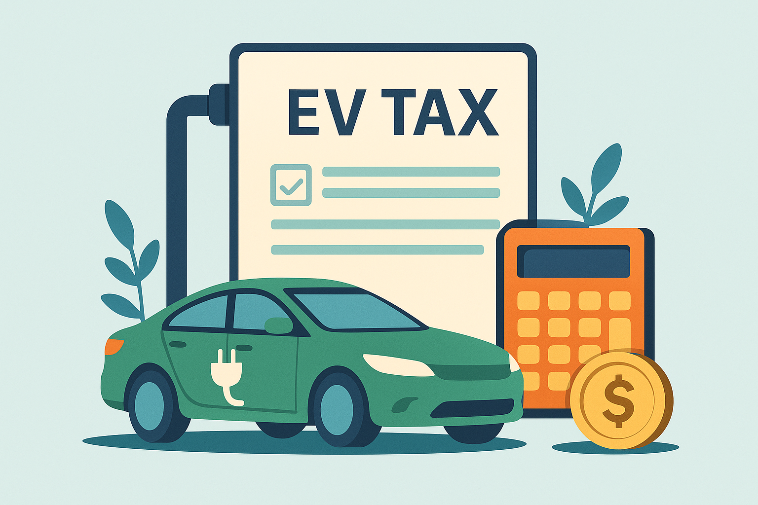 전기차 세금을 유추할 수 있는 EV TAX라고 기재된 포스터
