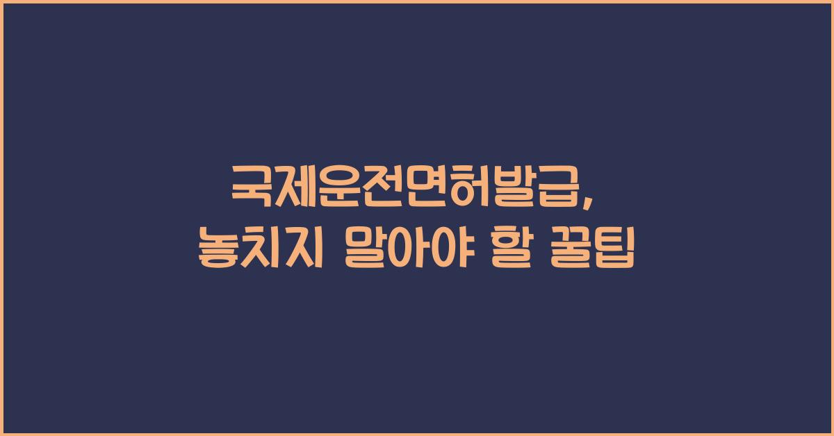 국제운전면허발급