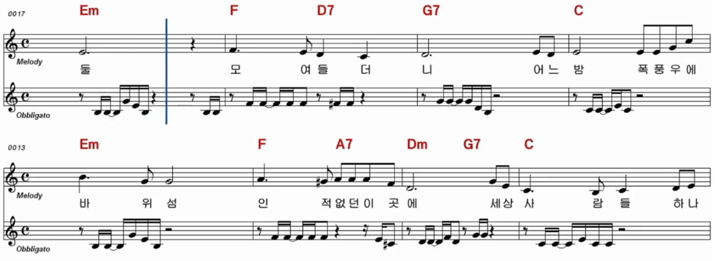 더블레스(김원중) 바위섬 악보