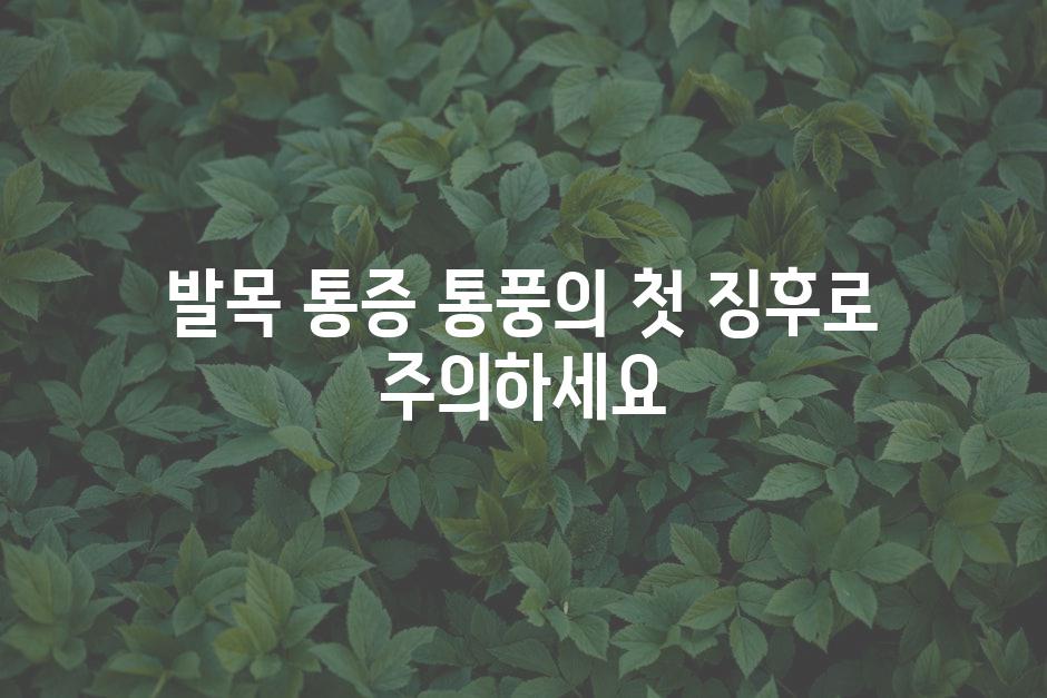 발목 통증 통풍의 첫 징후로 주의하세요
