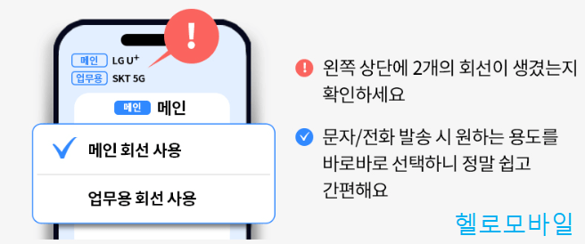 eSIM 회선 용도 설정 방법
