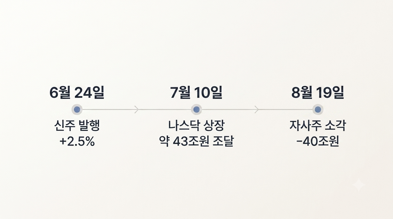 SK하이닉스가 6월 신주 발행으로 지분을 늘리고 8월 자사주 소각으로 다시 줄인 타임라인