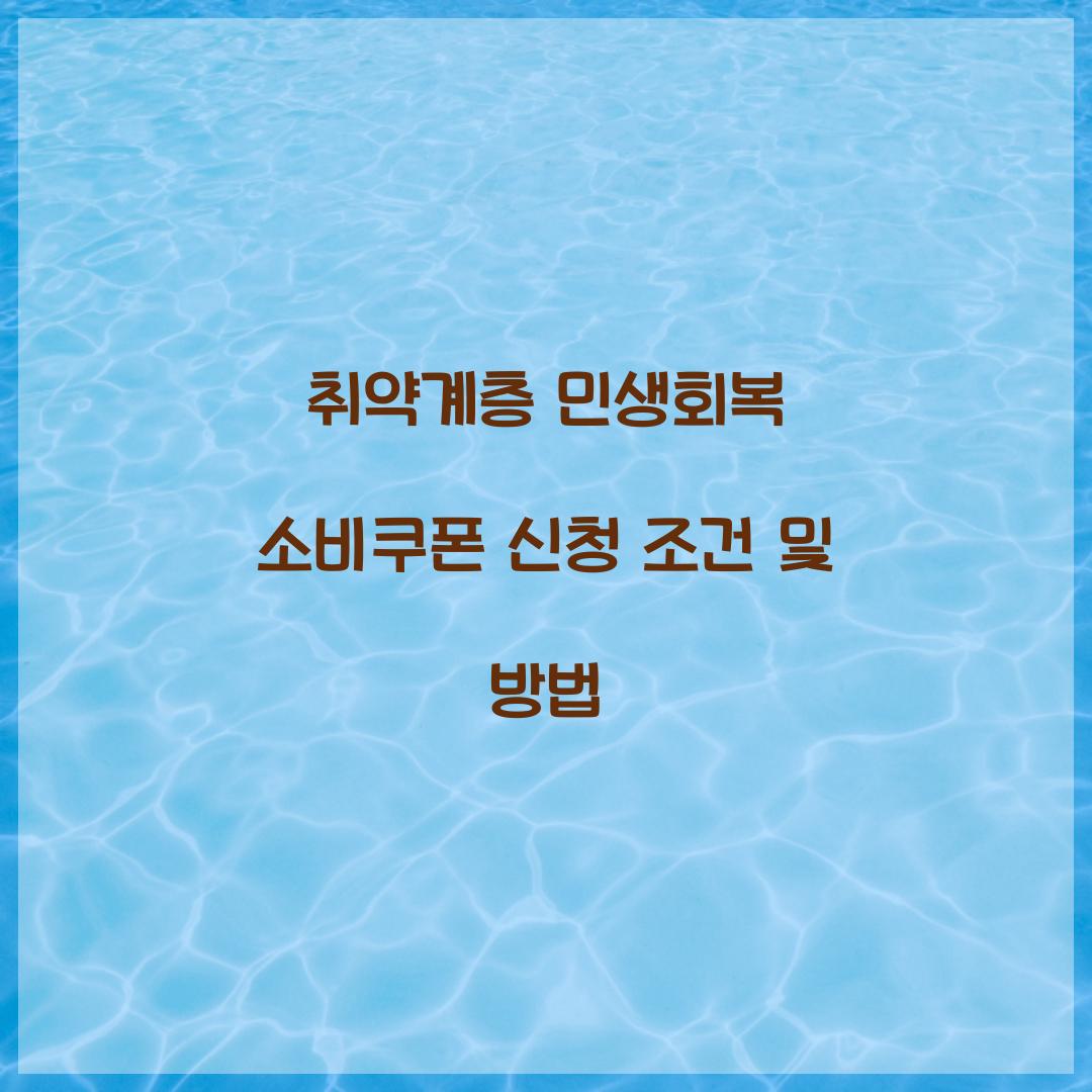 취약계층 민생회복 소비쿠폰