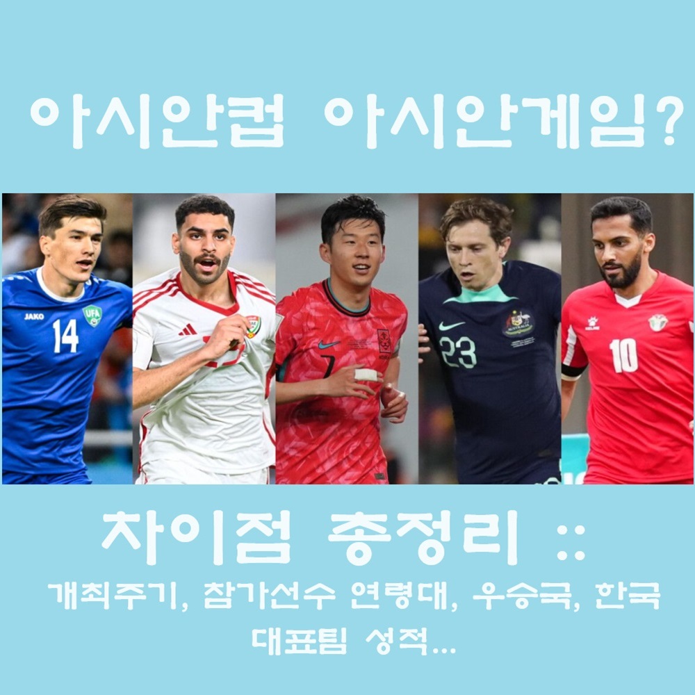 아시안컵과 아시안게임 축구 차이점은 - 참가국, 선수 연령대, 개최주기