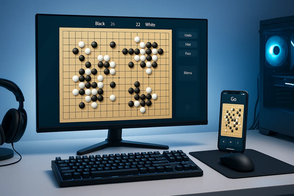 MGGame Baduk installation guide showing PC and mobile setup for online go game