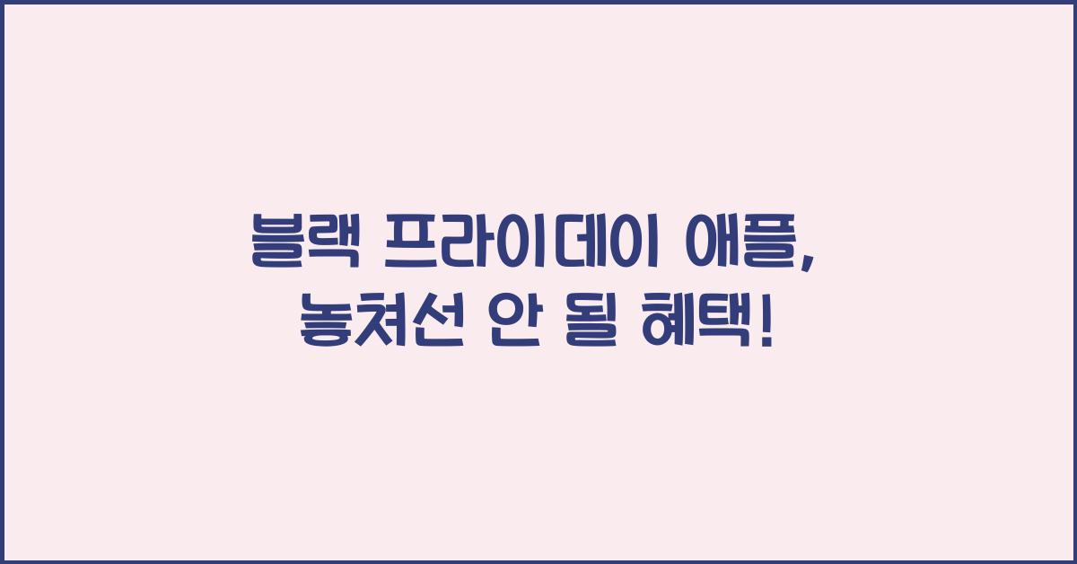 블랙 프라이데이 애플