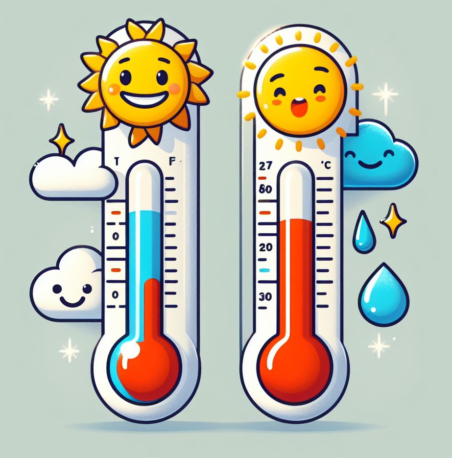 화씨(&deg;F)와 섭씨(&deg;C)
