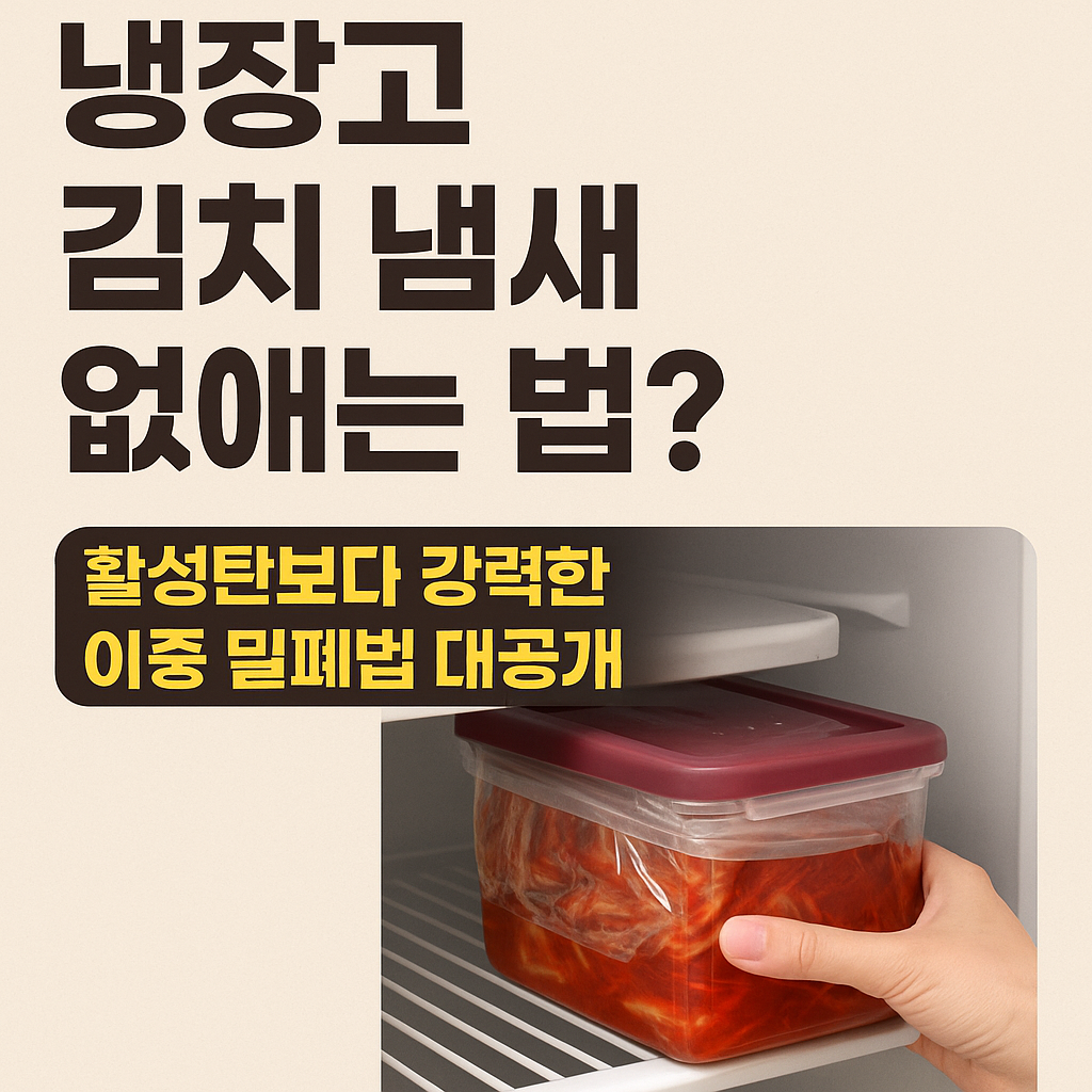 냉장고 김치 냄새 없애는 법? 활성탄보다 강력한 이중 밀폐법 대공개