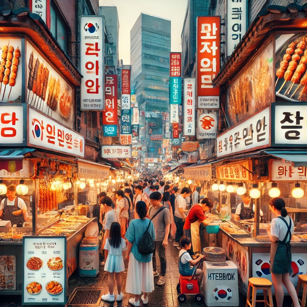 street-food-stalls-in-myeongdong-seoul-offering-popular-korean-street-foods-like-tteokbokki-hotteok-and-skewers-with-a-lively-crowd