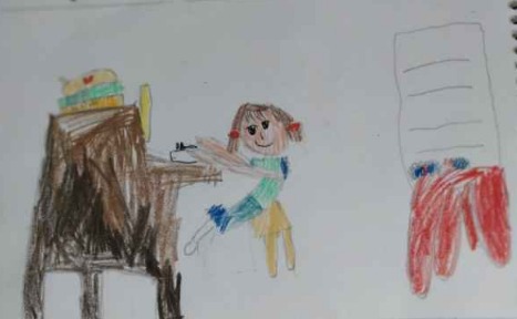 술학원 1달 후 딸이 그린 그림