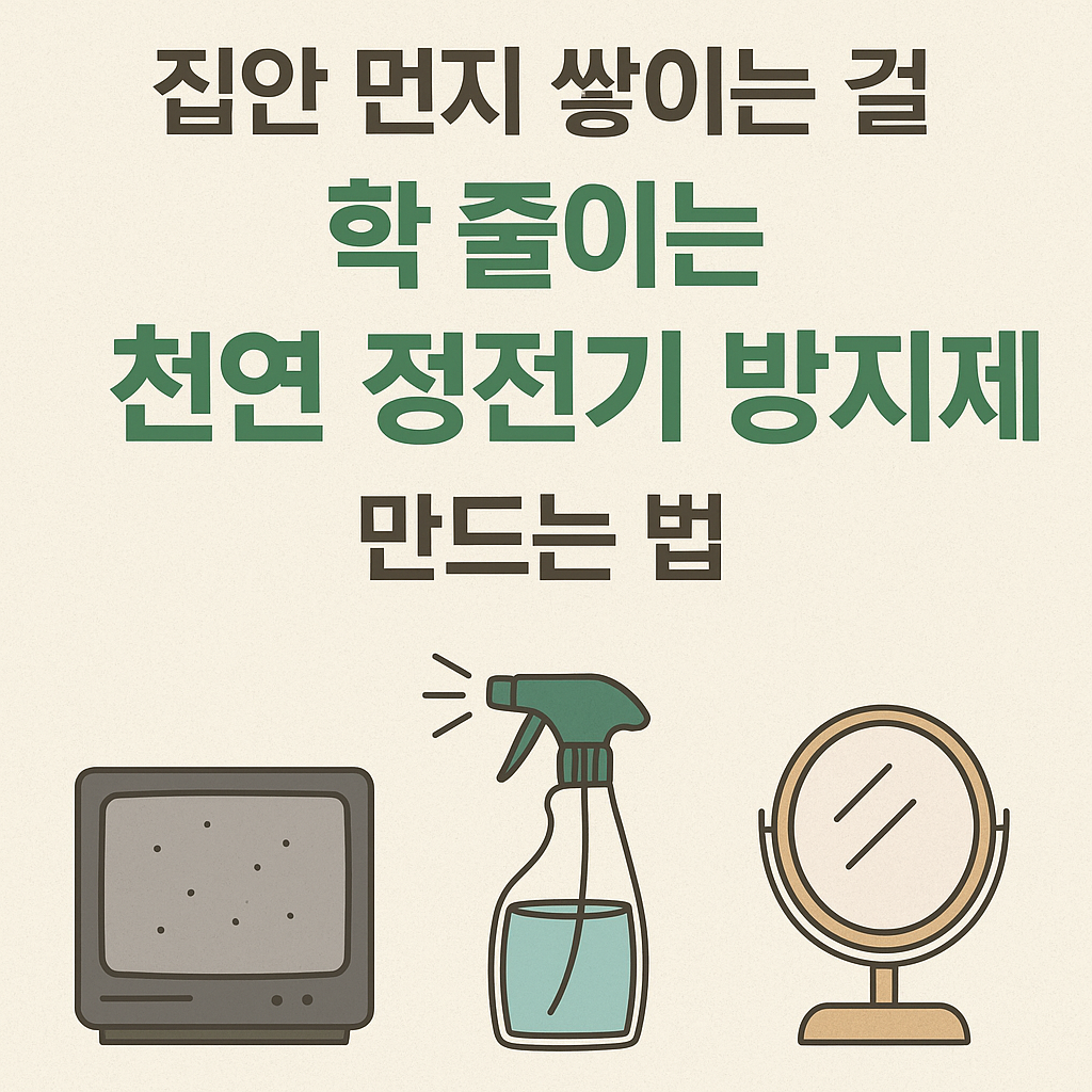 집안 먼지 쌓이는 걸 확 줄이는 천연 정전기 방지제 만드는 법