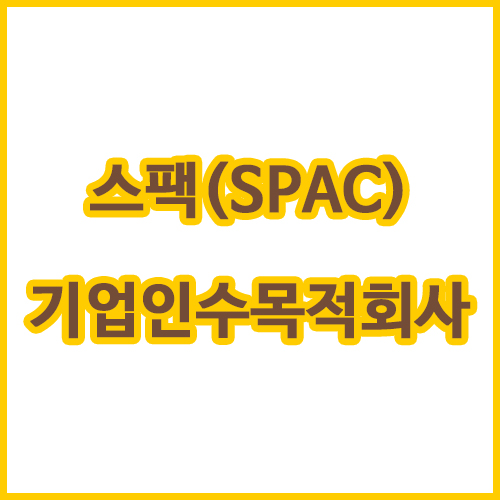 스팩&#44; SPAC&#44; 기업인수목적회사