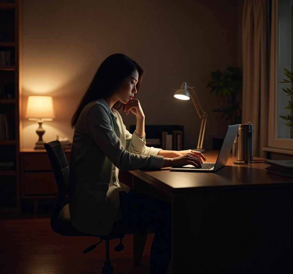 퇴근 후 부업 준비하는 직장인 모습