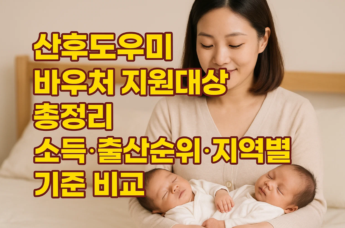 산후도우미 바우처 지원대상 총정리｜소득&middot;출산순위&middot;지역별 기준 비교