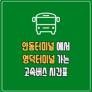 안동터미널에서 영덕터미널 고속버스 시간표 요금 예매