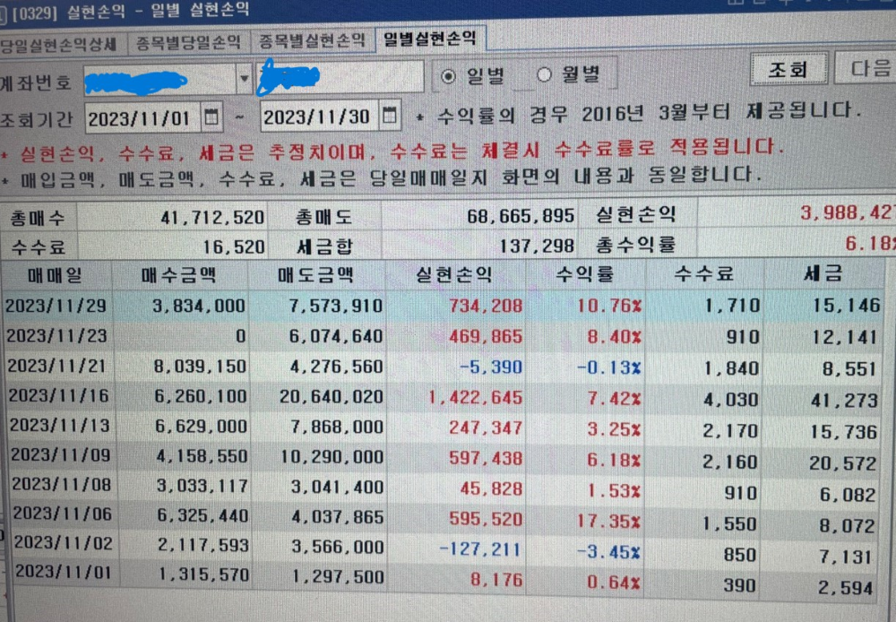 어느주린이-11월- 수익