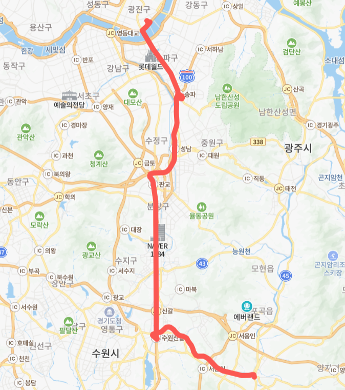 서울-용인-5600(급행)번-버스-노선