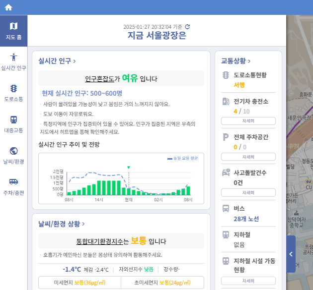 인구 혼잡도 표기