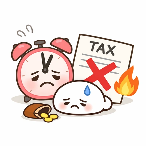 세금 기한 경과를 나타낸 일러스트
