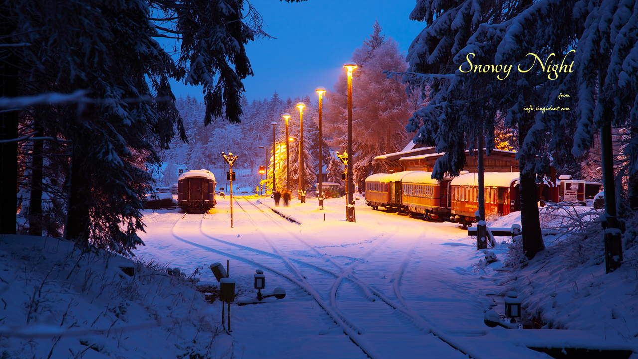 08 눈 내린 기찻길 C - Snowy Night 겨울배경화면