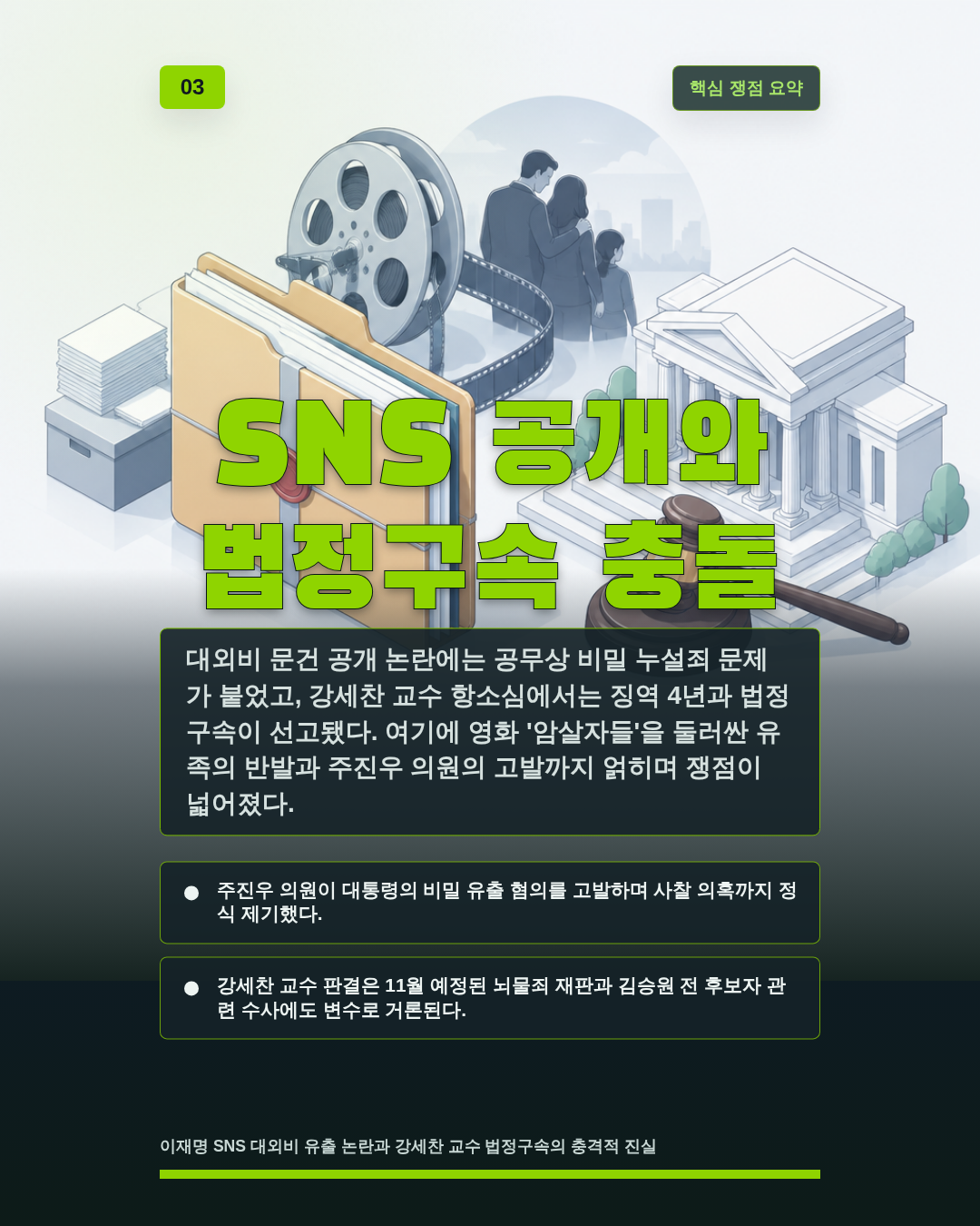 SNS 공개와 법정구속 충돌