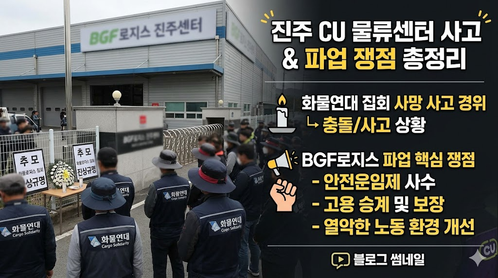진주 집회 충돌: CU 물류센터 화물연대 집회 사망 사고 경위와 BGF로지스 파업 쟁점 총정리