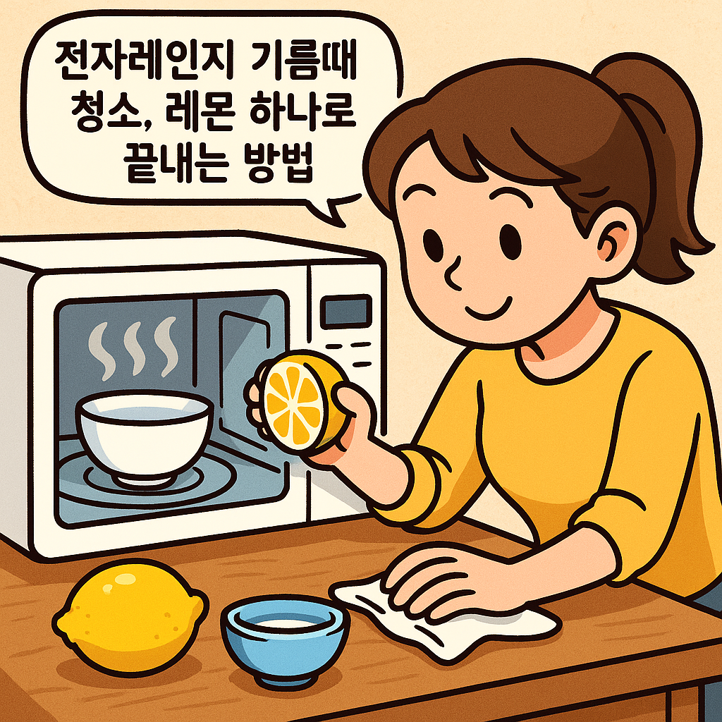 전자레인지 기름때 청소, 레몬 하나로 끝내는 방법