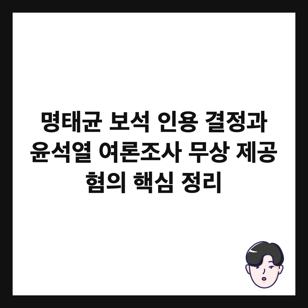 명태균 보석 인용 결정과 윤석열 여론조사 무상 제공 혐의 핵심 정리 썸네일