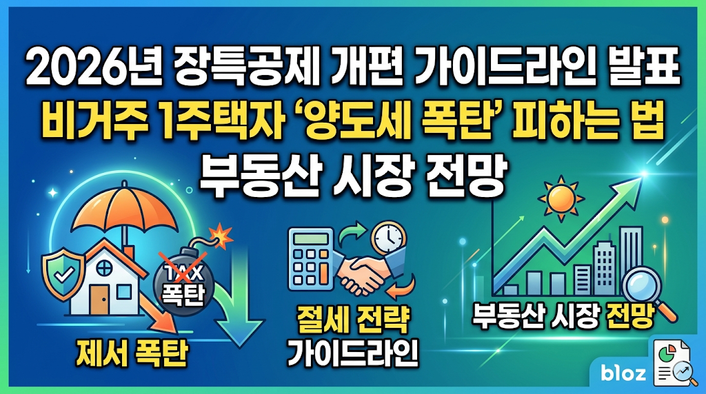2026년 장특공제 개편 가이드라인 발표, 비거주 1주택자 &lsquo;양도세 폭탄&rsquo; 피하는 법과 부동산 시장 전망