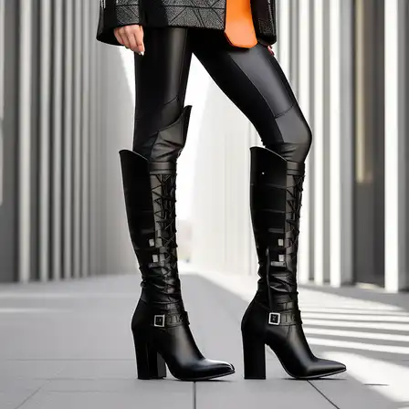 가죽 롱부츠 냄새 코디