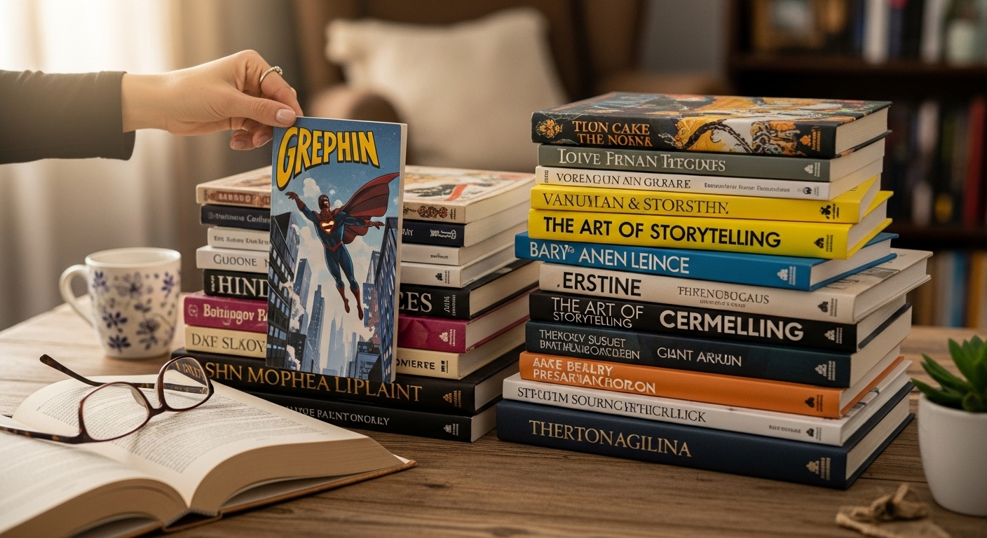 완독의 부담 없이 다양한 책 중에서 가볍게 골라 읽는 모습.